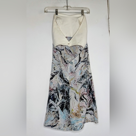 All Saints Strapless Contrast Dress Size Small - Picture 2 of 3
